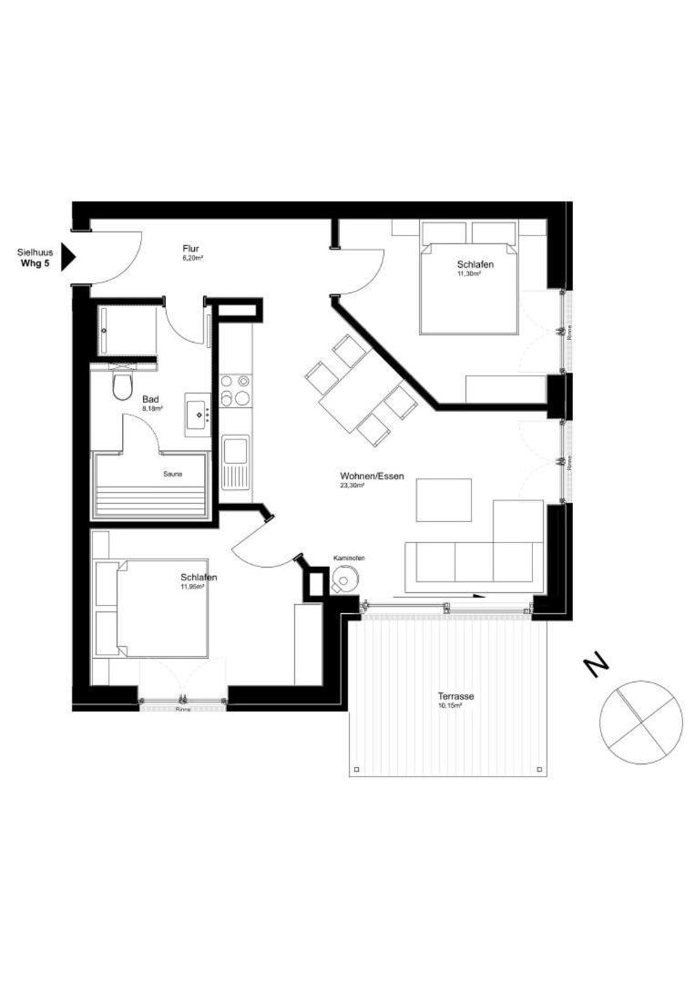 Sielhuus 5, Ferienwohnung Mit Sauna In Fedderwardersiel Butjadingen Esterno foto
